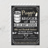 Pregger Kegger en BBQ Baby shower Uitnodiging (Voorkant / Achterkant)