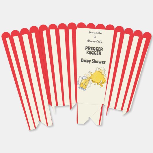 Pregger Kegger Waterverf Beer Co-ED Baby shower Bedankdoosjes (Ongevouwen)