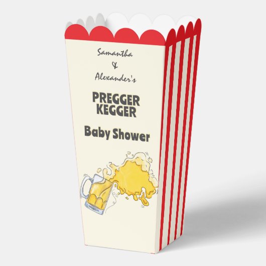 Pregger Kegger Waterverf Beer Co-ED Baby shower Bedankdoosjes (Voorkant)