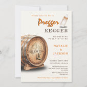 Pregger Kegger Waterverf Keg Paar Baby shower Kaart (Voorkant)