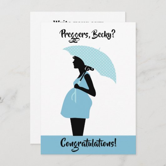 Preggers Custom Gefeliciteerd Kaart (Voorkant / Achterkant)