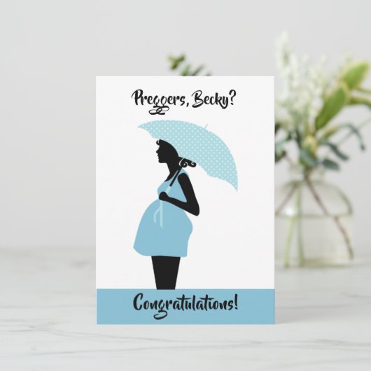 Preggers Custom Gefeliciteerd Kaart (Staand voorkant)