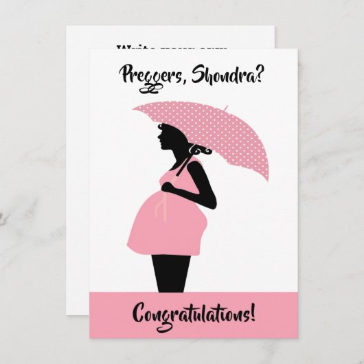 Preggers Custom Gefeliciteerd Kaart (Voorkant / Achterkant)