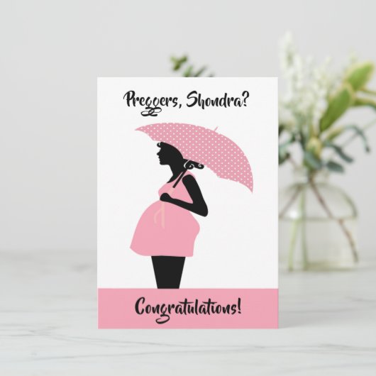 Preggers Custom Gefeliciteerd Kaart (Staand voorkant)