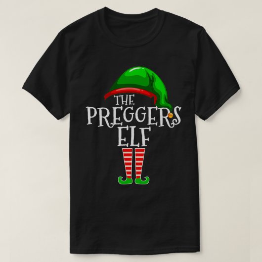 Preggers Elf Groep Matching Familie Kerstcadeau T-shirt (Design voorkant)