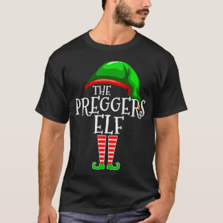 Preggers Elf Groep Matching Familie Kerstcadeau T-shirt