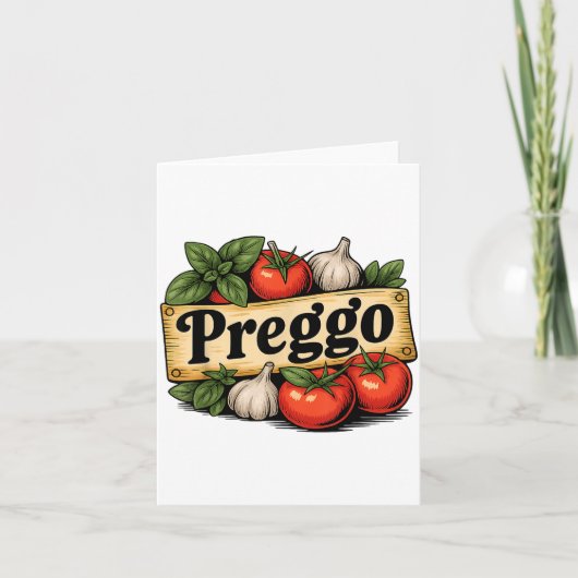 Preggo Costume Pregnancy Announcement Preggo Pasta Kaart (Voorkant)