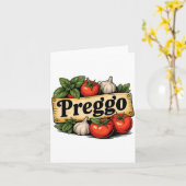 Preggo Costume Pregnancy Announcement Preggo Pasta Kaart (Gele Bloem)