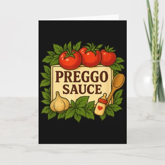 Preggo Sauce Costume Funny Pregnancy Announcement  Kaart (Voorkant)