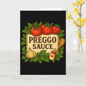 Preggo Sauce Costume Funny Pregnancy Announcement  Kaart (Gele Bloem)