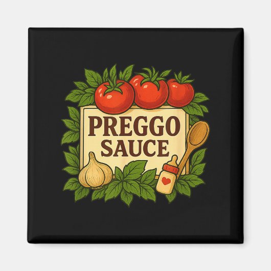 Preggo Sauce Costume Funny Pregnancy Announcement  Magneet (Voorkant)