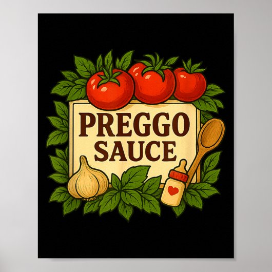 Preggo Sauce Costume Funny Pregnancy Announcement  Poster (Voorkant)