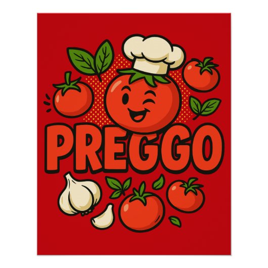 Preggo Sauce Costume Pregnancy Announcement Perfect Poster (Voorkant)