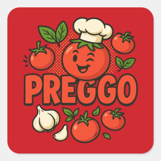 Preggo Sauce Costume Pregnancy Announcement Vierkante Sticker (Voorkant)