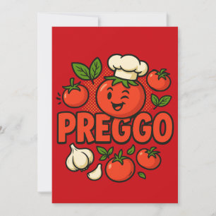 Preggo Sauce Kostuum Zwangerschapsaankondiging Kaart