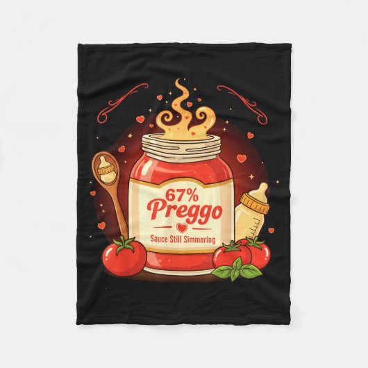 Preggo Sauce Pasta Pregnancy Announcement Funny 67 Fleece Deken (Voorkant)