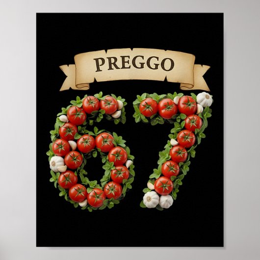 Preggo-saus Fun Meme 67 Kostuum Gen Alpha Jargon Poster (Voorkant)