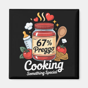 Preggo Saus Pasta Zwangerschapsaankondiging Grappi Magneet