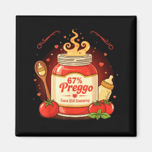 Preggo Saus Pasta Zwangerschapsaankondiging Grappi Magneet