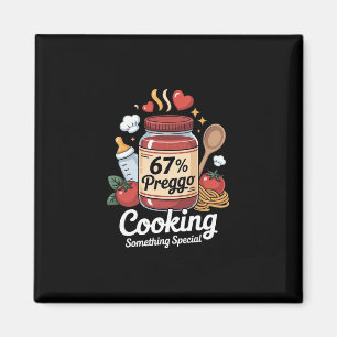 Preggo Saus Pasta Zwangerschapsaankondiging Grappi Magneet