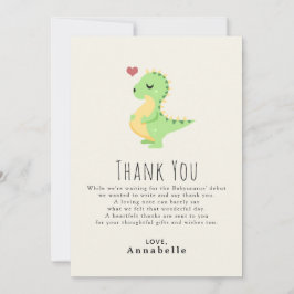 Preggosaurus Cute Dinosaur Baby shower Bedankkaart