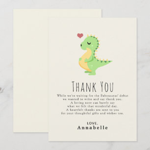 Preggosaurus Cute Dinosaur Baby shower Bedankkaart