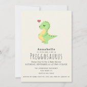 Preggosaurus Cute Dinosaur Baby shower Kaart (Voorkant)