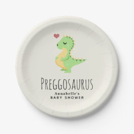 Preggosaurus Cute Dinosaur Baby shower Papieren Bordje