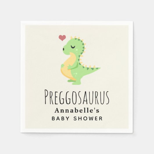 Preggosaurus Cute Dinosaur Baby shower Servet (Voorkant)