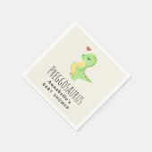 Preggosaurus Cute Dinosaur Baby shower Servet (Hoek)