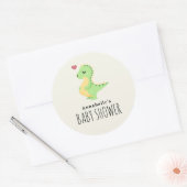 Preggosaurus Cute Dinosaur Baby shower Sticker (Envelop)