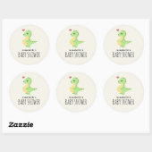 Preggosaurus Cute Dinosaur Baby shower Sticker (Vel)