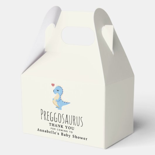 Preggosaurus Cute Dinosaur Boy Baby shower Bedankdoosjes (Voorkant)