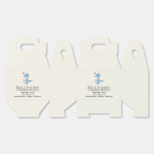 Preggosaurus Cute Dinosaur Boy Baby shower Bedankdoosjes (Ongevouwen)