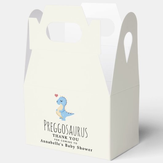 Preggosaurus Cute Dinosaur Boy Baby shower Bedankdoosjes (Open)