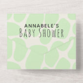 Preggosaurus Cute Grappige Dinosaur Baby shower  All In One Uitnodiging (Achterkant)