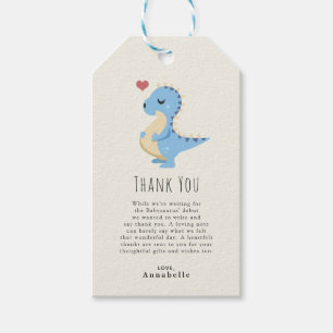 Preggosaurus Dinosauren Jongen Babyfeest Bedankt Cadeaulabel