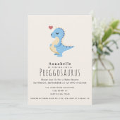Preggosaurus Schattige Funny Dinosaur Baby Boy Sho Kaart (Staand voorkant)