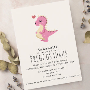 Preggosaurus Schattige Funny Dinosaur Baby Girl Sh Kaart