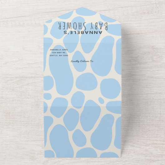 Preggosaurus Schattige Funny Dinosaur Boy Baby sho All In One Uitnodiging (Buitenkant)