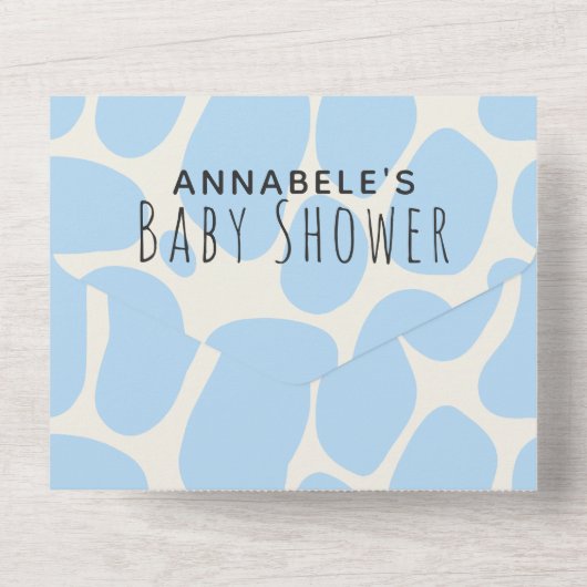 Preggosaurus Schattige Funny Dinosaur Boy Baby sho All In One Uitnodiging (Achterkant)