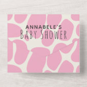 Preggosaurus Schattige Funny Dinosaur Girl Baby sh All In One Uitnodiging (Achterkant)