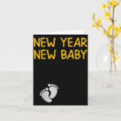 Pregnancy Announcemen - New Year New Baby  Kaart (Gele Bloem)