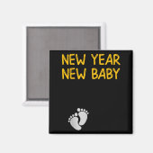 Pregnancy Announcemen - New Year New Baby  Magneet (Voorkant / Achterkant)