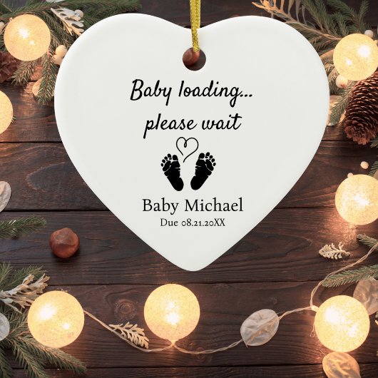 Pregnancy Announcement Baby Loading Please Wait  Keramisch Ornament