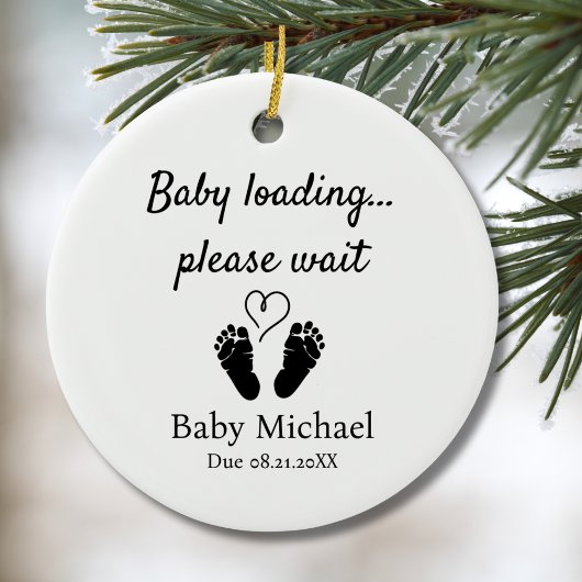 Pregnancy Announcement Baby Loading Please Wait Keramisch Ornament