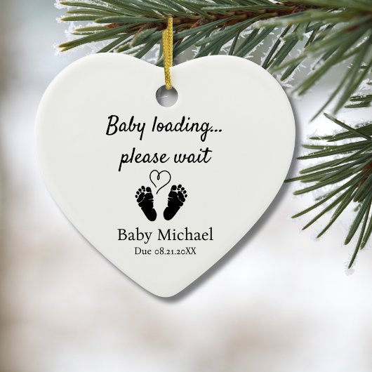 Pregnancy Announcement Baby Loading Please Wait Keramisch Ornament