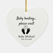 Pregnancy Announcement Baby Loading Please Wait Keramisch Ornament (Achterkant)