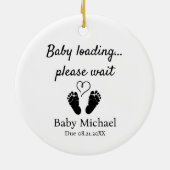 Pregnancy Announcement Baby Loading Please Wait Keramisch Ornament (Achterkant)