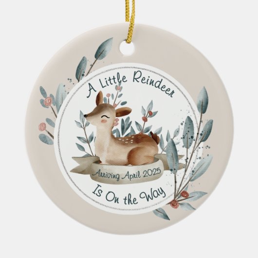 Pregnancy Announcement Baby on the Way Photo Keramisch Ornament (Voorkant)